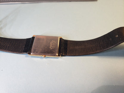 1970 - Seiko Tank Gold plated original leather black strap - Quartz